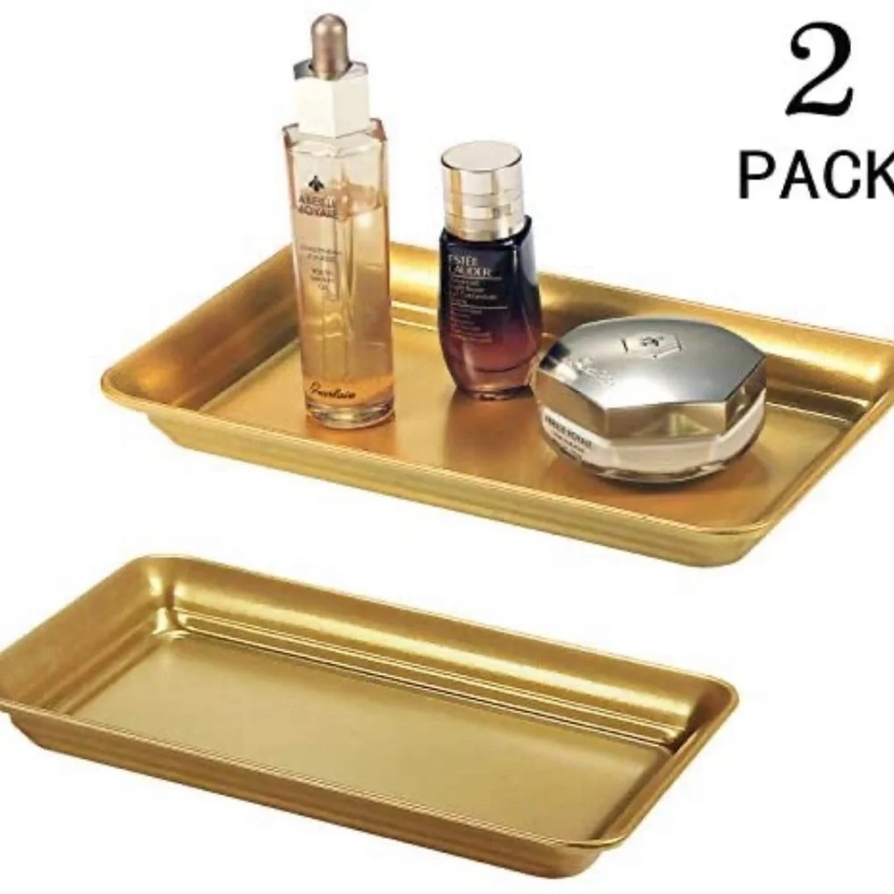Gold Rectangular Napkin Trays (2)